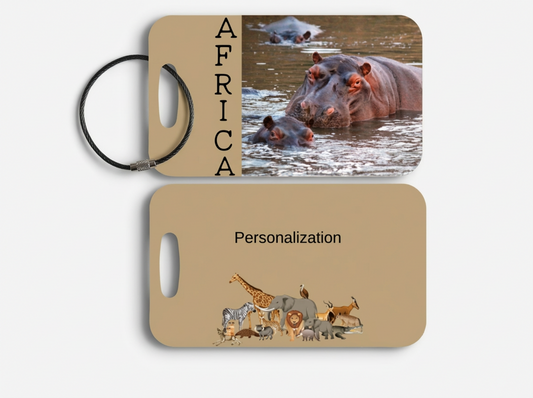 Africa Luggage Tag - Hippo