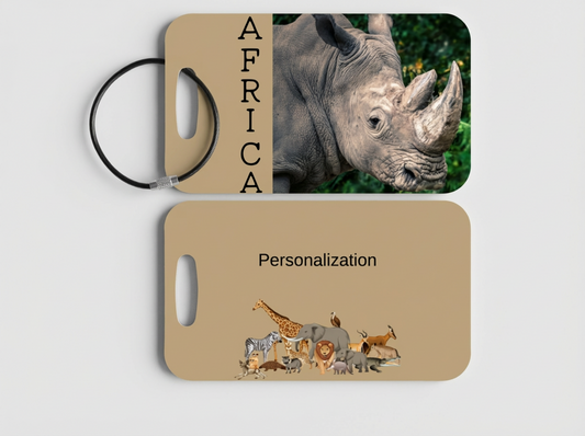 Africa Luggage Tag - Rhino